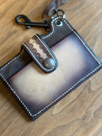 Show Calf Keychain Wallet with Hair on Hide Inlay